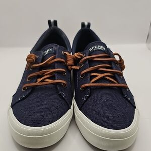 Sperry Crest Vibe Linen Sneakers - Navy